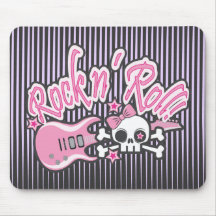 Crâne Girly de petit pain de n de roche Tapis De Souris