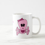 Crâne Girly rose avec l'arc Halloween ou le pirate Tasse À Café