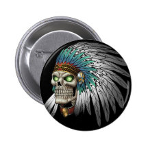 Crâne gothique tribal indien indigène badges avec agrafe
