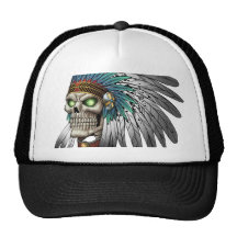 Crâne gothique tribal indien indigène casquette de camionneur