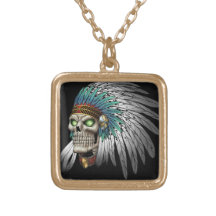 Crâne gothique tribal indien indigène collier personnalisé