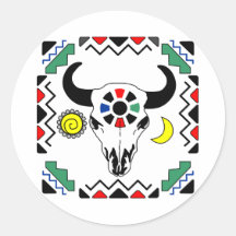 Crâne indien de vache autocollants