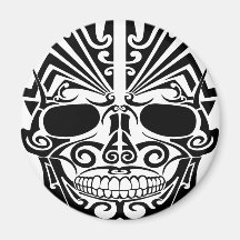 Crâne maori de masque de tatouage aimants pour réfrigérateur