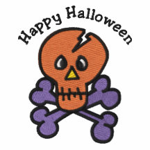 Crâne mignon et os croisés de Halloween brodés