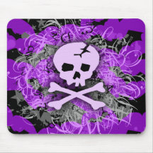 Crâne pourpre MousePad gothique Tapis De Souris