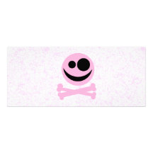Crâne rose et noir, sur un modèle rose invitations personnalisées