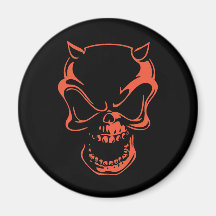 Crâne rouge foncé de démon magnets