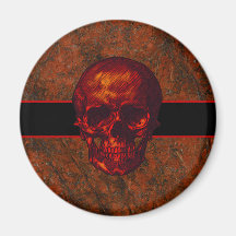 Crâne rouge magnets pour réfrigérateur
