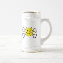 Crâne SOURIANT MAUVAIS et os croisés Mugs À Café
