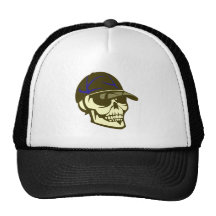 Crâne tête de mort chapeau skull cap casquette de camionneur