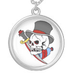 Crâne vintage de pirate avec l'art de tatouage de  collier personnalisé