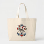 Crâne vintage de pirate, os croisés, ancre, matric sac