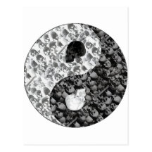 Crâne Yin Yang Carte Postale
