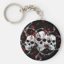 Crânes barbelés Keychain Porte-clé