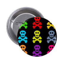 Crânes colorés pin's avec agrafe
