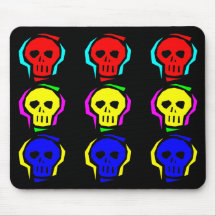 Crânes de couleur primaire tapis de souris