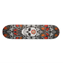 Crânes gothiques - orange planches à roulettes
