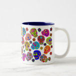Crânes mexicains de sucre d'art populaire tasse à café