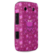 Crânes roses mignons et caisse audacieuse de Black Coques Blackberry Bold