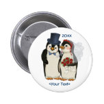 Cravate de jeunes mariés de mariage de pingouin -  badge avec épingle