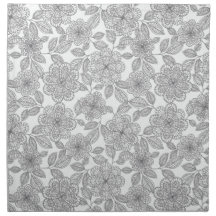 CREAM-GRAY-FLORAL SERVIETTE