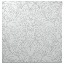 CREAM-GRAY-FLORAL SERVIETTE IMPRIMÉE