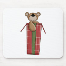 Créatures de Noël · Ours et boîte de nounours Tapis De Souris