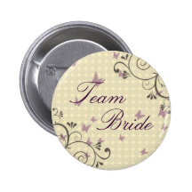 Crème de bouton de jeune mariée d'équipe de vigne  badge