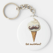 Crème glacée avec des moustaches porte-clef