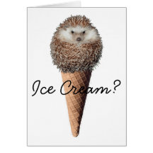 Crème glacée de hérisson cartes de vœux