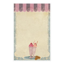 Crème glacée et papeterie de biscuits papier à lettre personnalisé