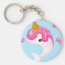 Crème glacée Narwhal Porte-clef