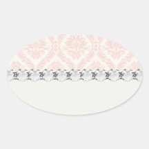 crème légère et damassé rose autocollants