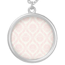 crème légère et damassé rose pendentifs personnalisés