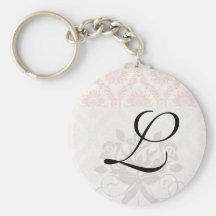 crème légère et damassé rose porte-clés