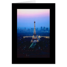 Crépuscule de Tour Eiffel Carte De Vœux