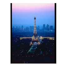 Crépuscule de Tour Eiffel Carte Postale