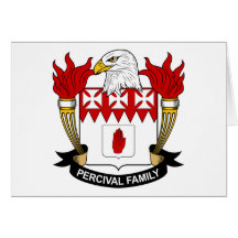 Crête de famille de Perceval Carte De Vœux