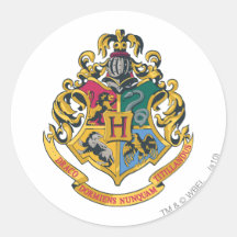 Crête de Hogwarts polychrome Autocollant Rond