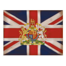 Crête royale sur le drapeau d'Union Jack Cartes Postales