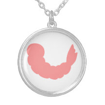 Crevette rose de crevette collier personnalisé