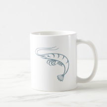 Crevette rose fraîche de chemise de logo d'icône d mugs à café