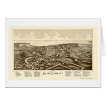 Crique argentée, carte panoramique de NY - 1892