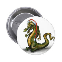 Crocodile de Noël Badge Avec Épingle