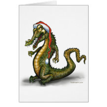 Crocodile de Noël Cartes
