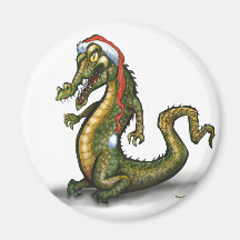 Crocodile de Noël Magnets Pour Réfrigérateur