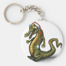 Crocodile de Noël Porte-clés