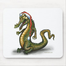 Crocodile de Noël Tapis De Souris
