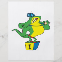 crocodile drôle d'alligator de champion de nageur prospectus