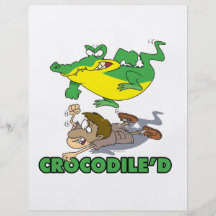 crocodile frappant du pied sur la bande dessinée d prospectus en couleur